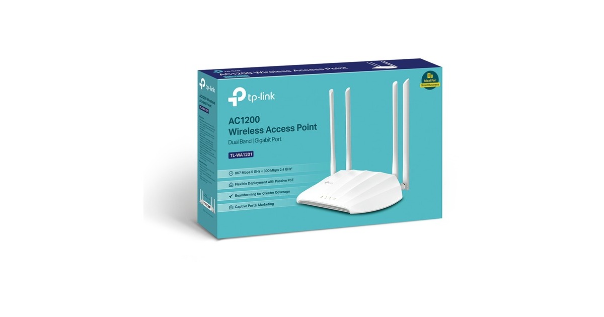 TP-LinkTL-WA1201 AC1200 Draadloos Access Point  (Wit, 2,4/5Ghz Dual-band)