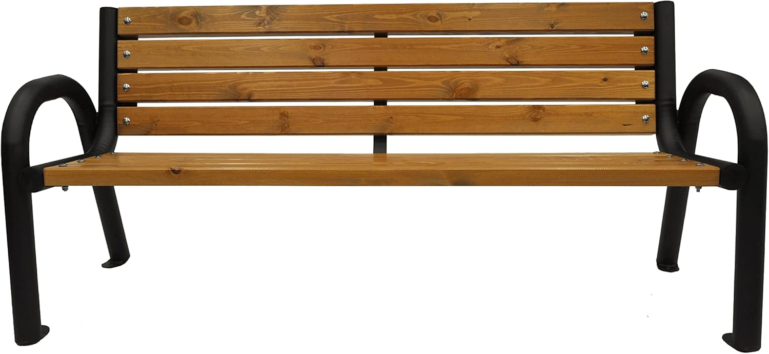 Gartenbank, Parkbank Holz - Gartenmöbel, Outdoor Bank mit 350kg Tragfähigkeit - Sitzbank Wetterfeste, Design Skandinavische (Primario Helle Eiche, 175 cm - Gesamtlänge der Bank, CE)