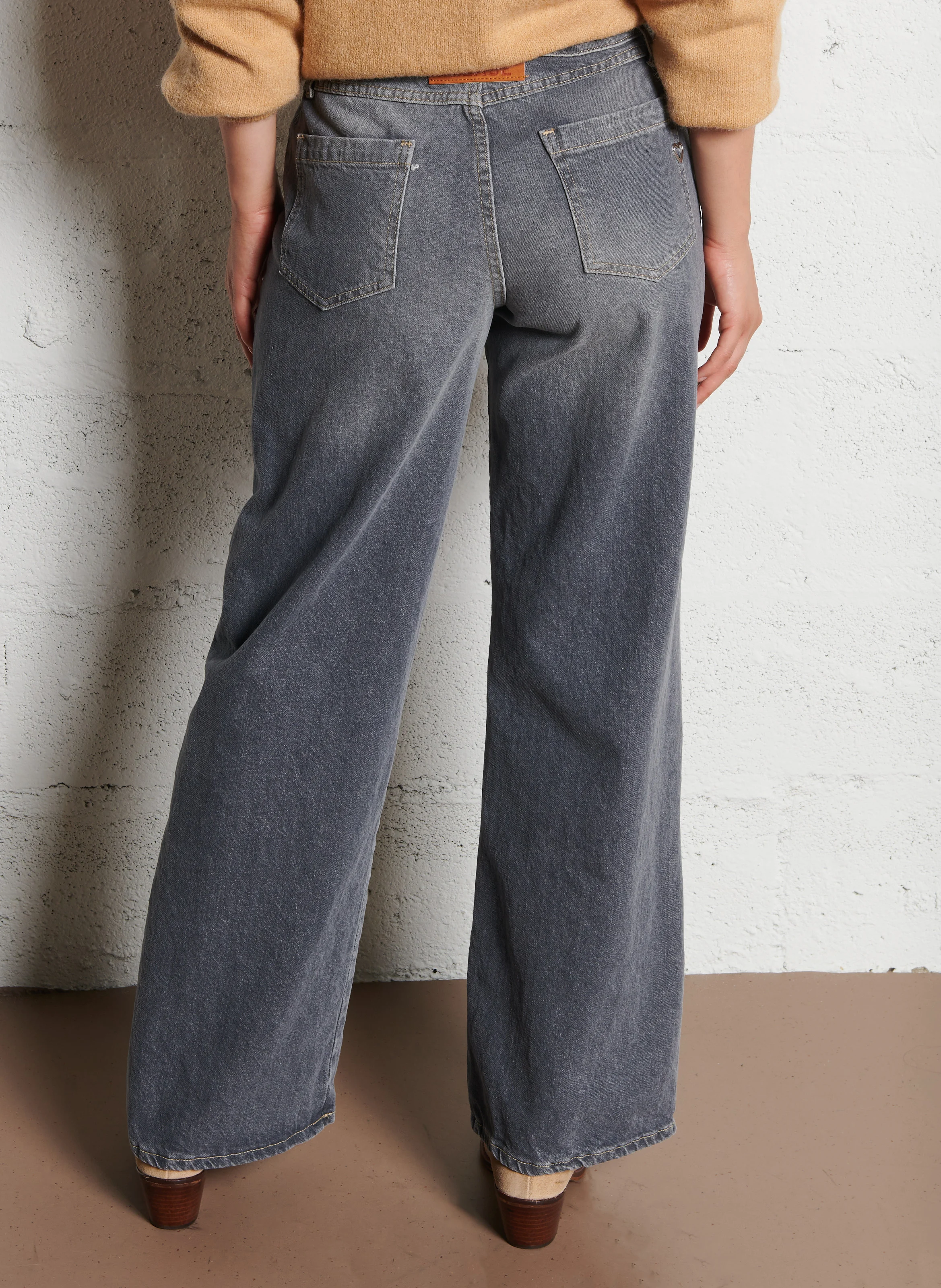 Jean large en coton | Gris