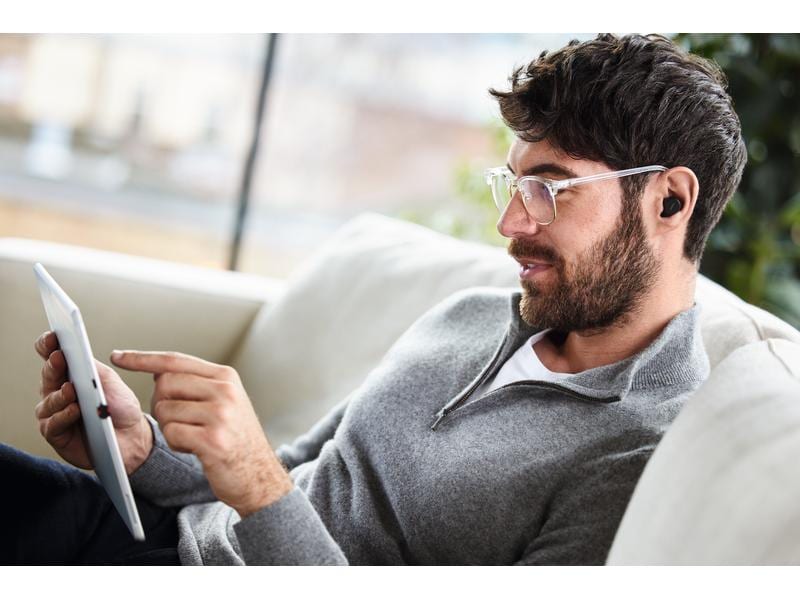 Jabra Headset Evolve2 Buds MS USB-C Professionelle Anrufe unterwegs: Kompakte In-Ear-Bluetooth-Kopfhörer entwickelt für hybrides Arbeiten