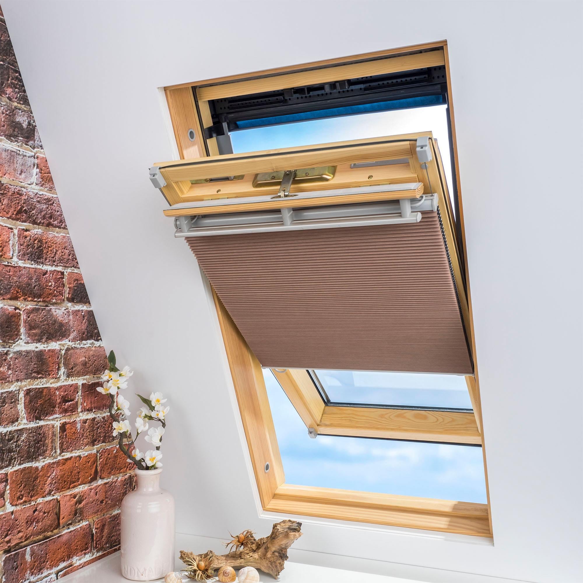 Liedeco Dachfensterplissee »Universal Dachfenster-Plissee« verdunkelnd energiesparend ohne Bohren verspannt Fixmass