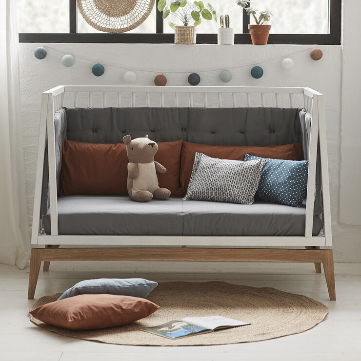 Leander Luna babyseng, 120x60 cm, Hvid/Eg