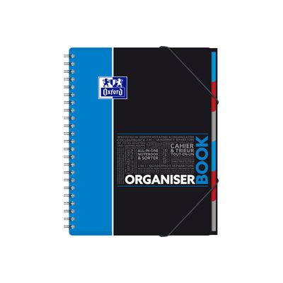 Oxford Etudiants - Cahier trieur Organiserbook A4+ (24 x 29,7 cm) - 160 pages - petits carreaux (5x5 mm) - disponible dans différentes couleurs