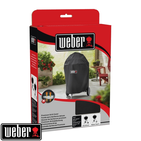 Housse de luxe pour barbecue à charbon en tissu noir - D.57 cm