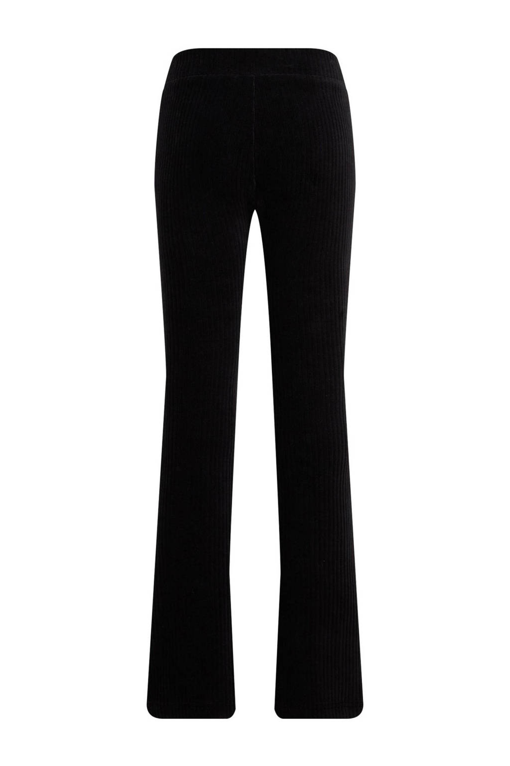 WE Fashion velours flared broek zwart