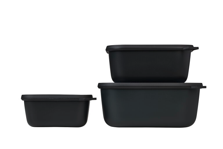 Mepal Cirqula Multischüsselset rechteckig hoch 3-teilig 750 / 1500 / 3000 ml nordic black