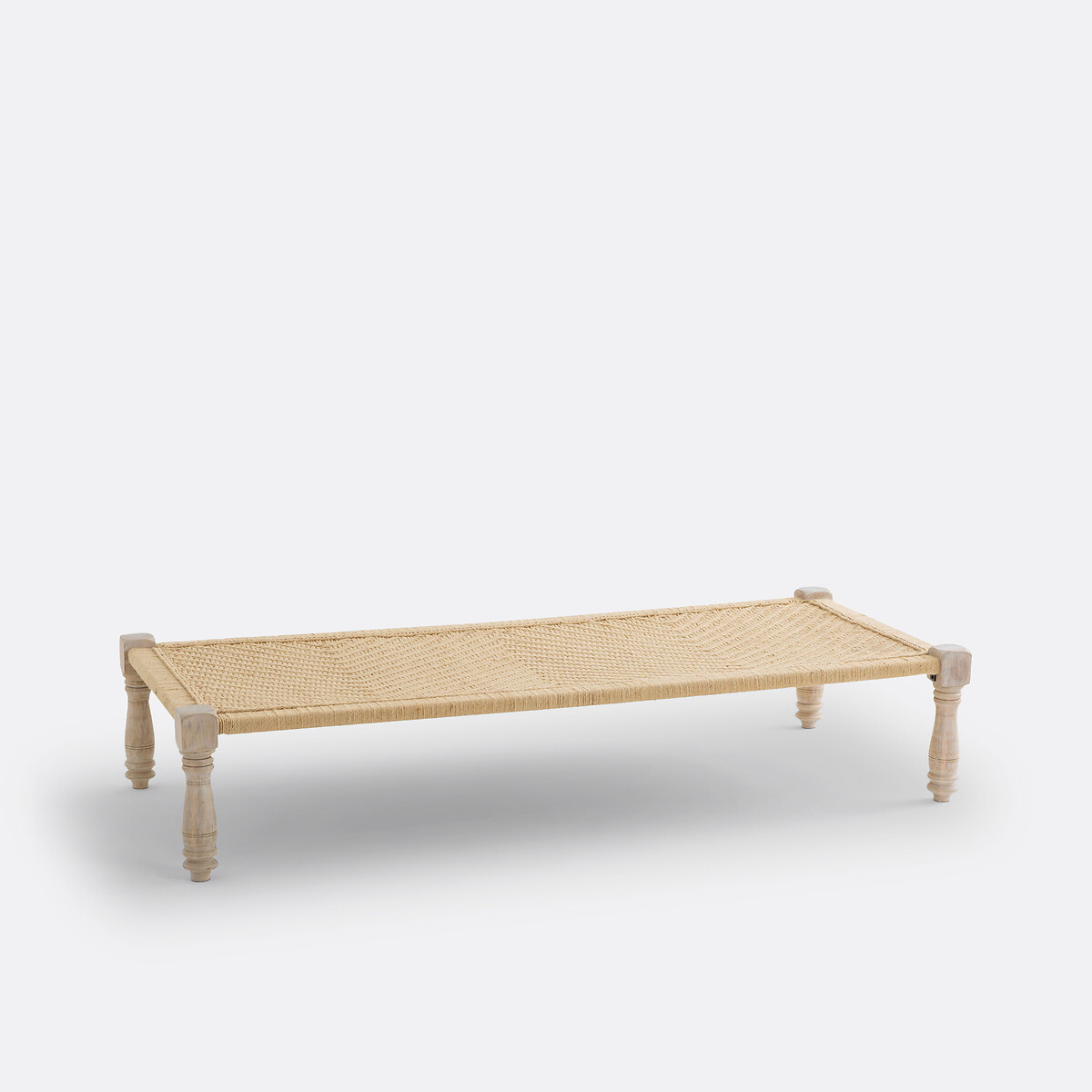 LA REDOUTE INTERIEURS<br>Sofá/cama, modelo indiano Adas, em corda e madeira de mangueira