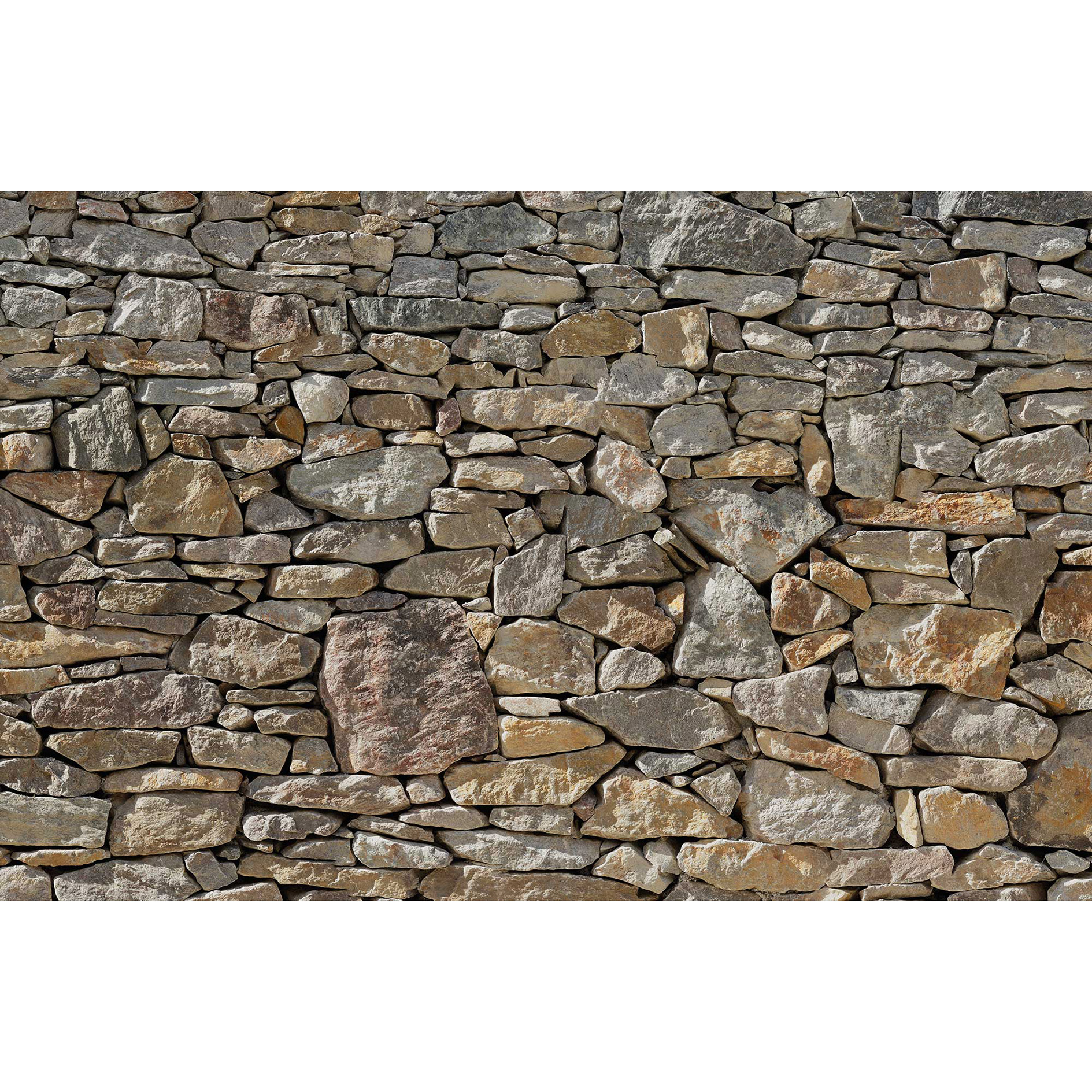 Vlies Fototapete STONE WALL - braun-grau - 400x260 cm
