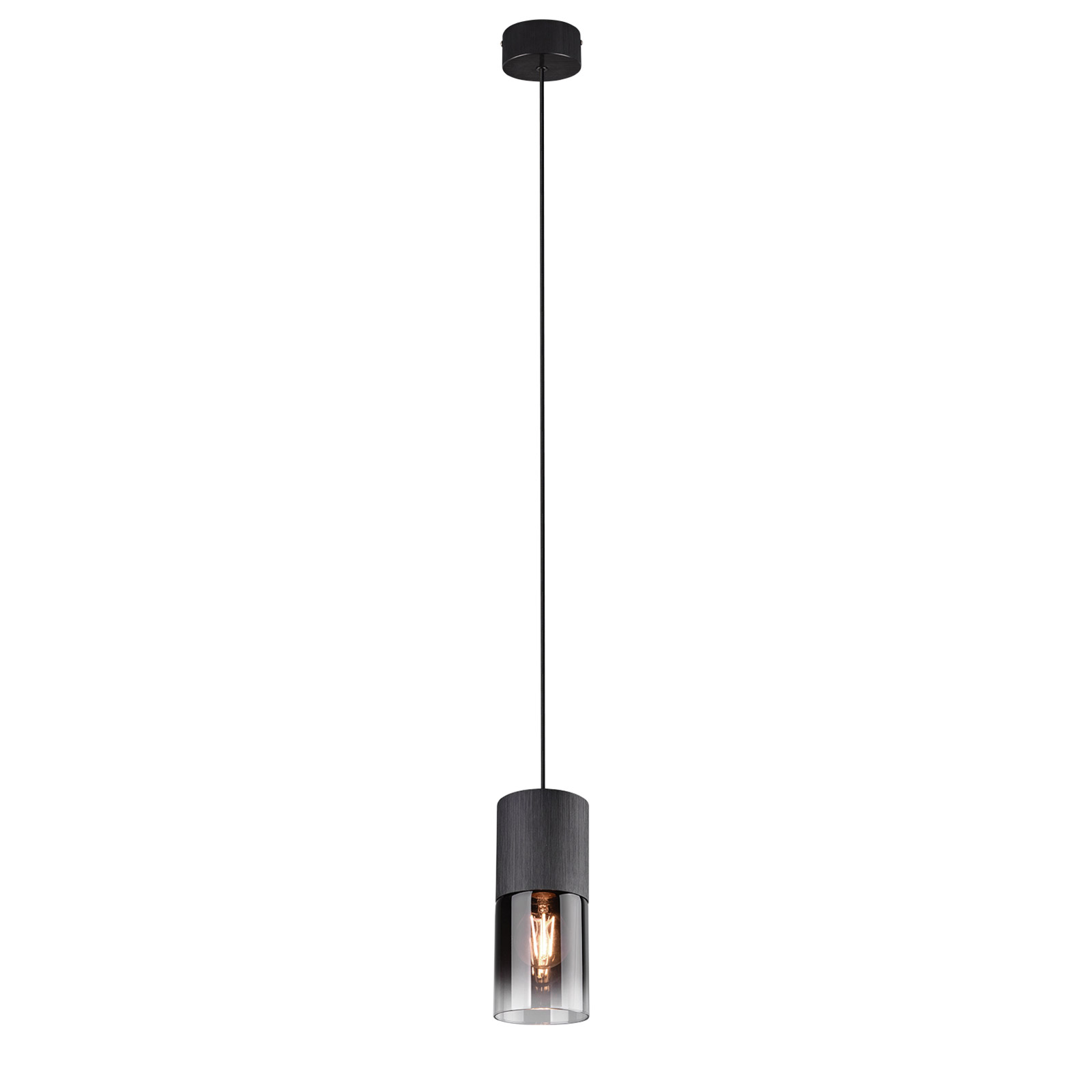 Pendelleuchte - schwarz-rauchfarbig - 150 cm