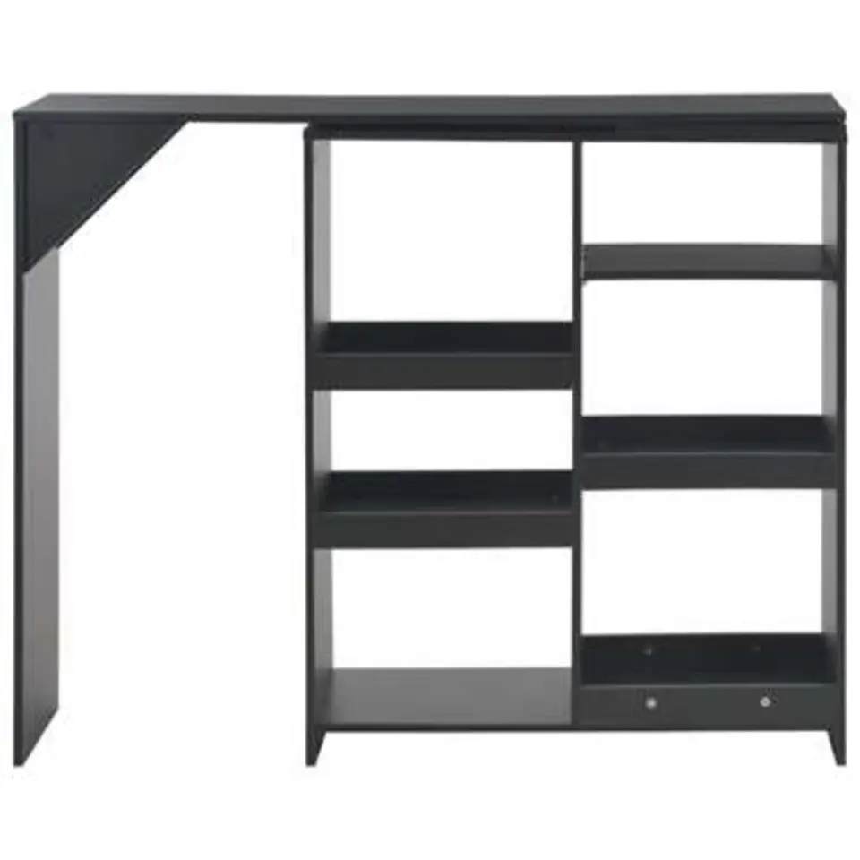 vidaXL - Bartafel - Zwart - Bewerkt hout