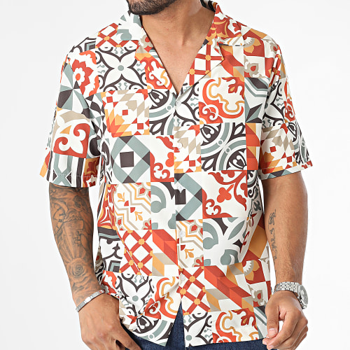 Chemise Manches Courtes Beige