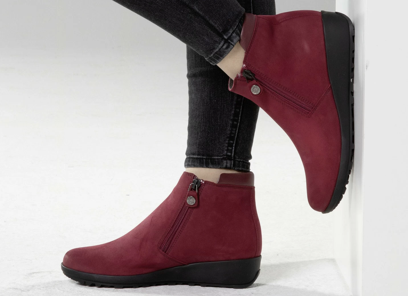 ELENA EDEN Stiefelette mit Nappaleder-Besatz