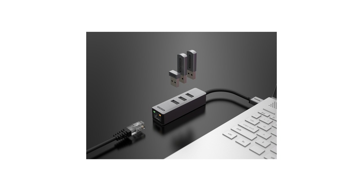 SitecomUSB-A naar Ethernet + 3x USB dockingstation  (Grijs)