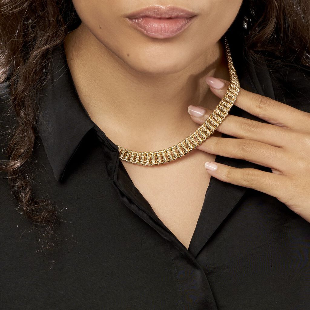 Collier Maille Americaine Chute Or Jaune