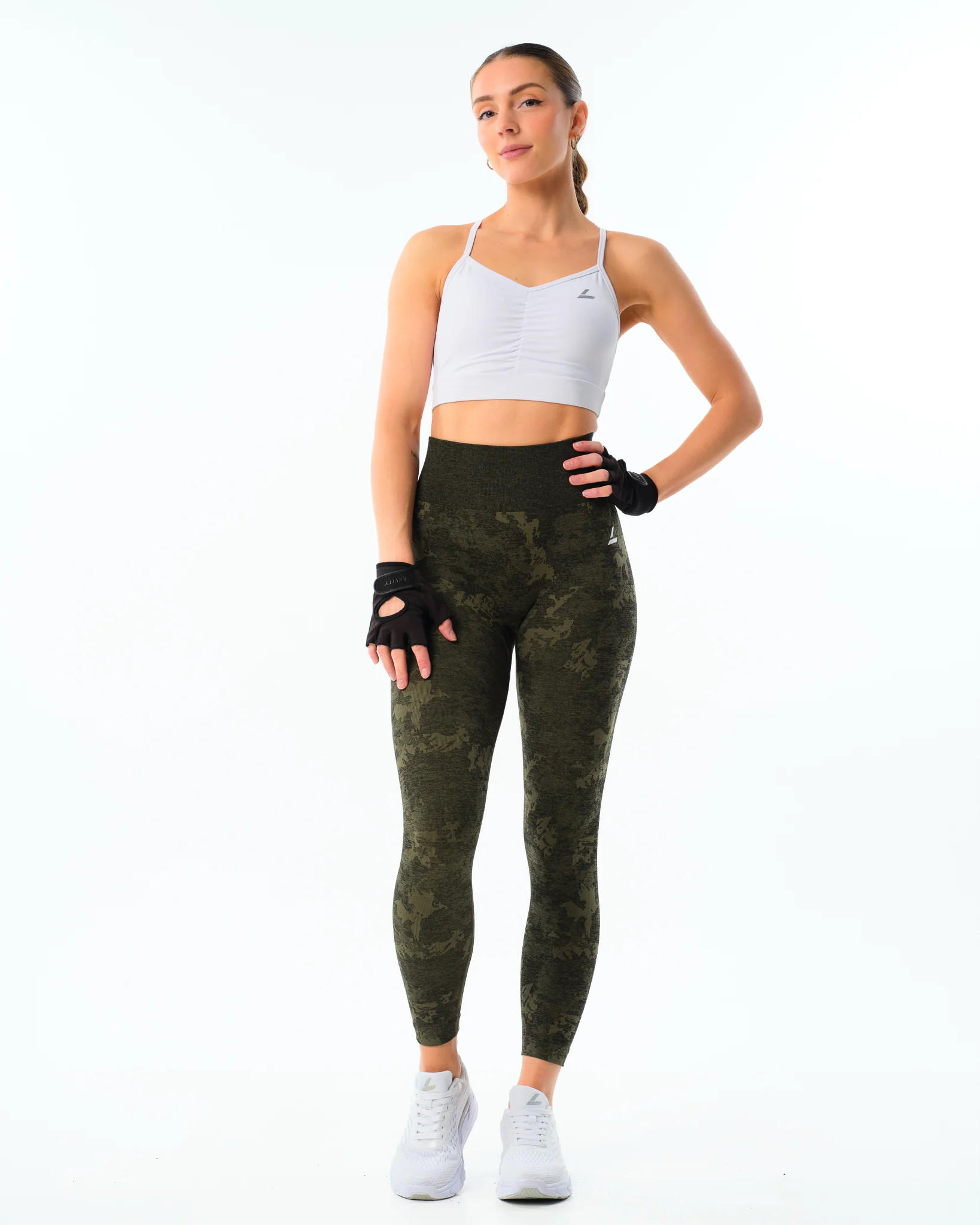 LEVITY Camo Seamless Tights 7\8 Green Camo