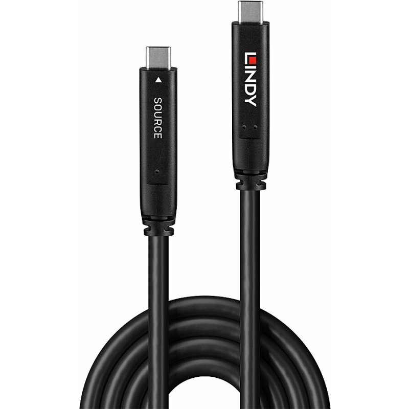 Lindy Câble Hybride Type C USB 3.2 10Gbit/s, 15m (4 Lanes)