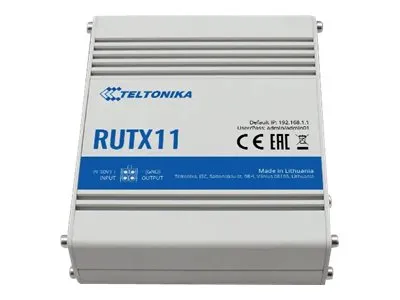 Teltonika RUTX11 - Trådløs router - WWAN 4-port switch - 1GbE - Wi-Fi 5 - DIN monterbar på skinne
