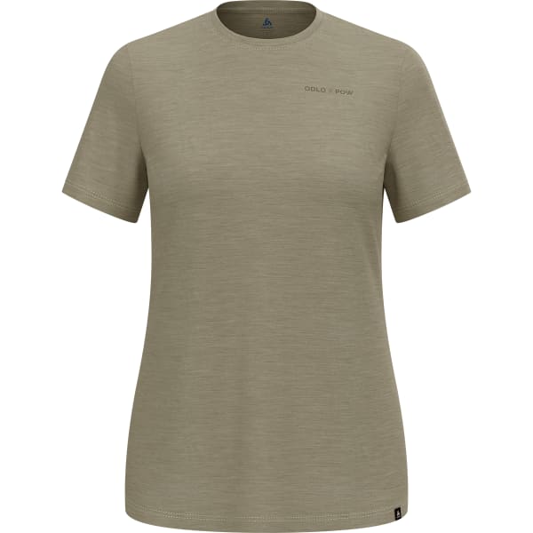 T-shirt randonnée ODLO X POW MERINO TENCEL T-SHIRT CREW NECK S/S W VETIVER MELANGE