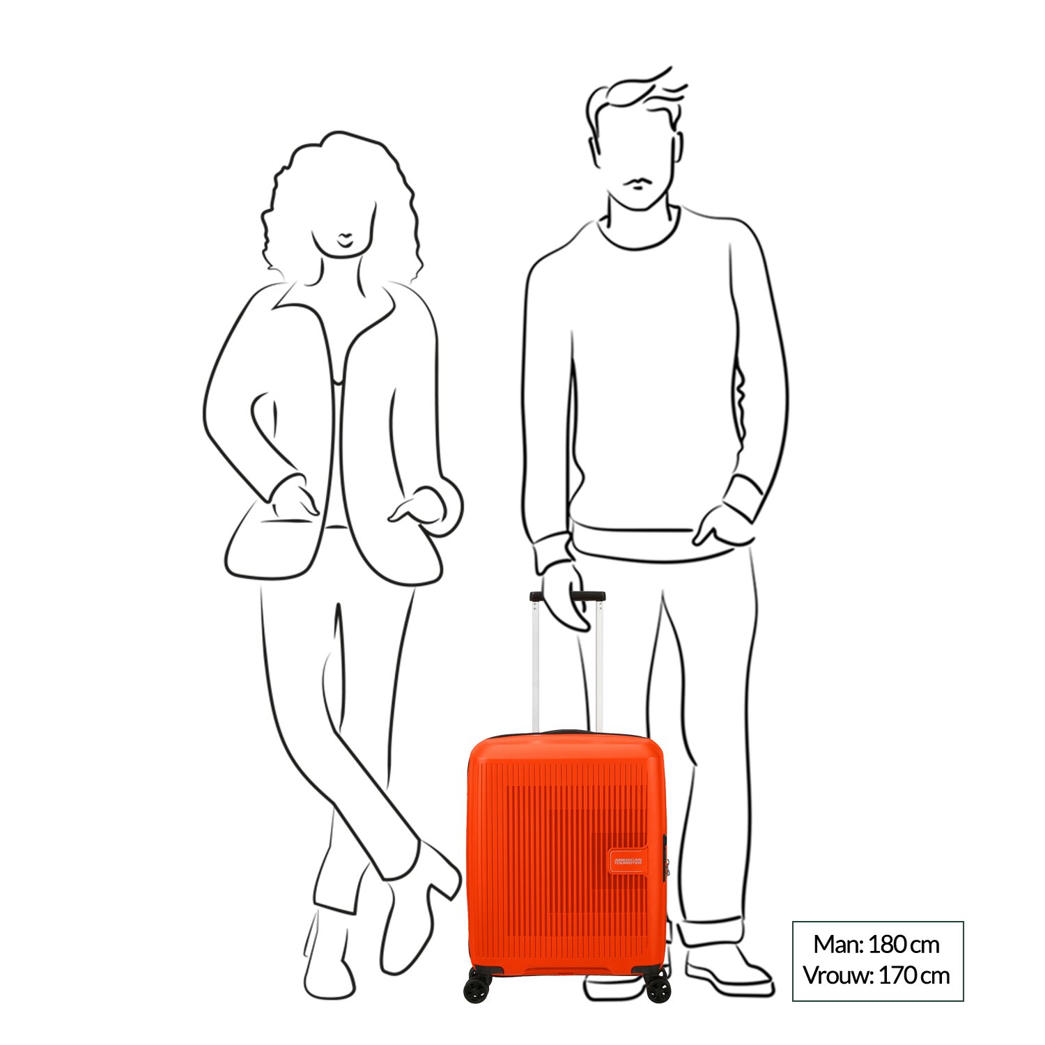 American Tourister Aerostep Spinner 55 Exp bright orange