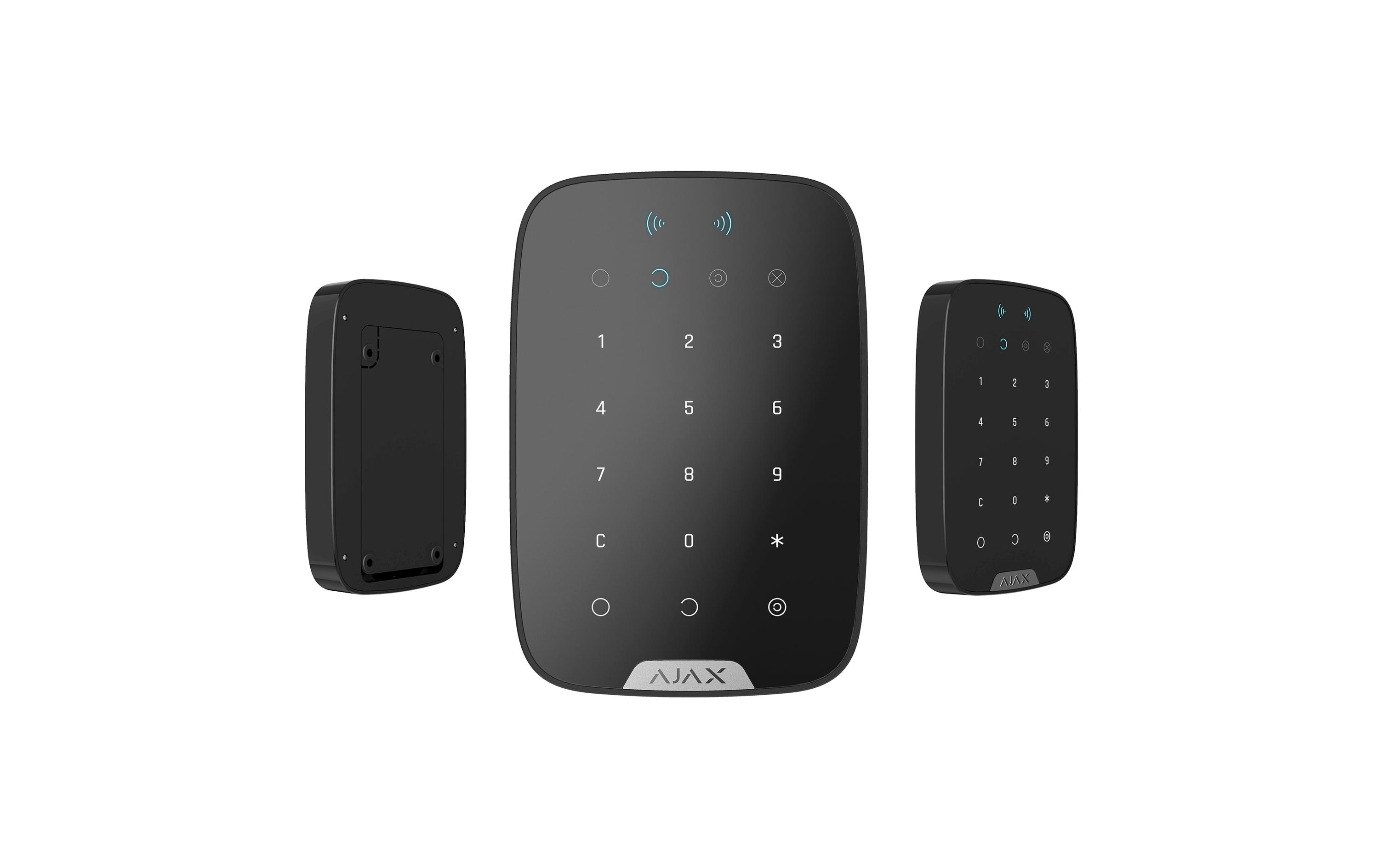 Baseline KeyPad Plus Jeweller Schwarz<br>Kabelloses Touch-Bedienteil mit Authentifizierung über Pass, Tag und Codes