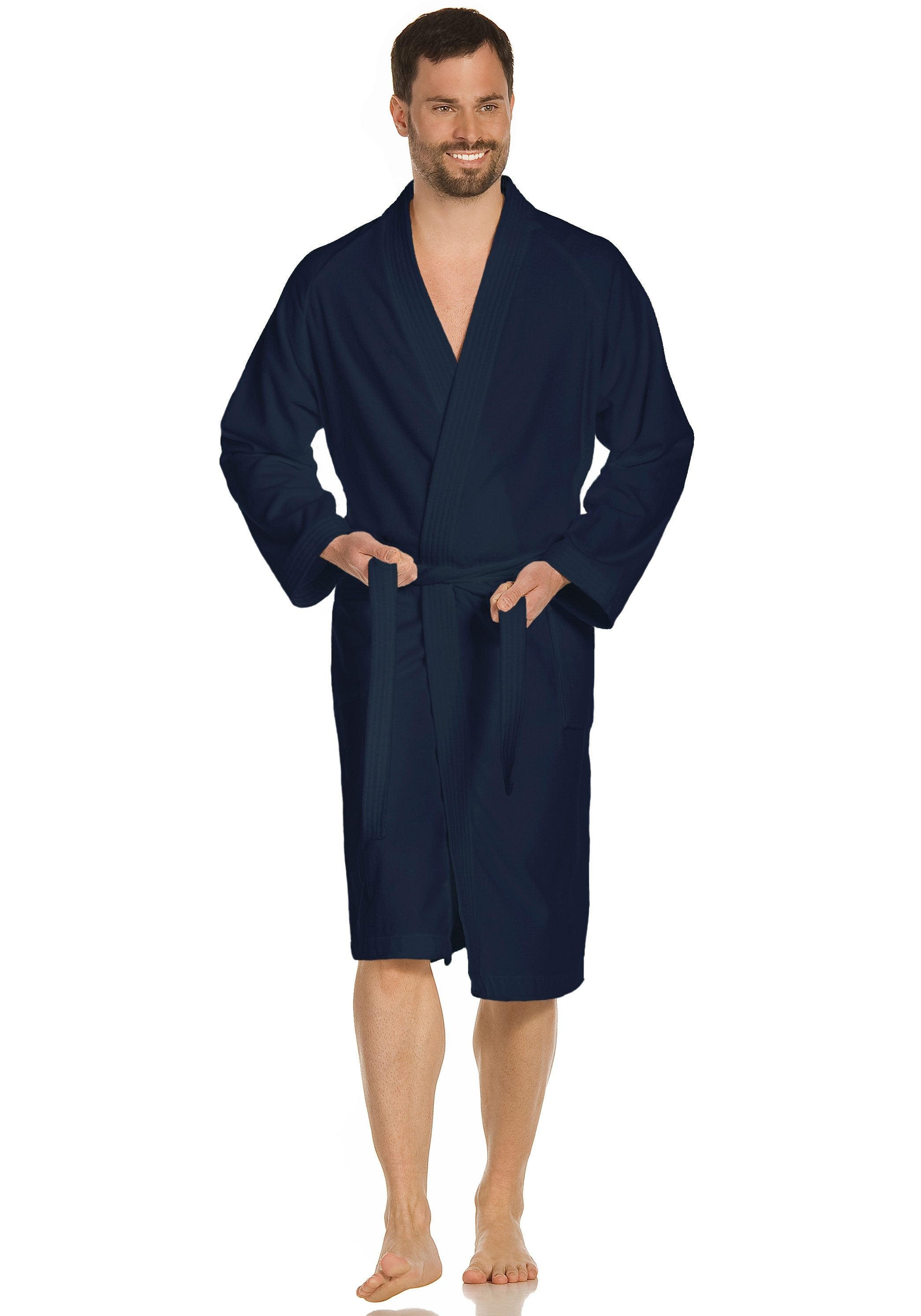 Vossen Unisex-Bademantel »Dallas, ideal für Sauna & Spa, Hotelbademantel, Morgenmantel«, 1 Stk. für Damen & Herren, reine Baumwolle, mit Kimono-Kragen