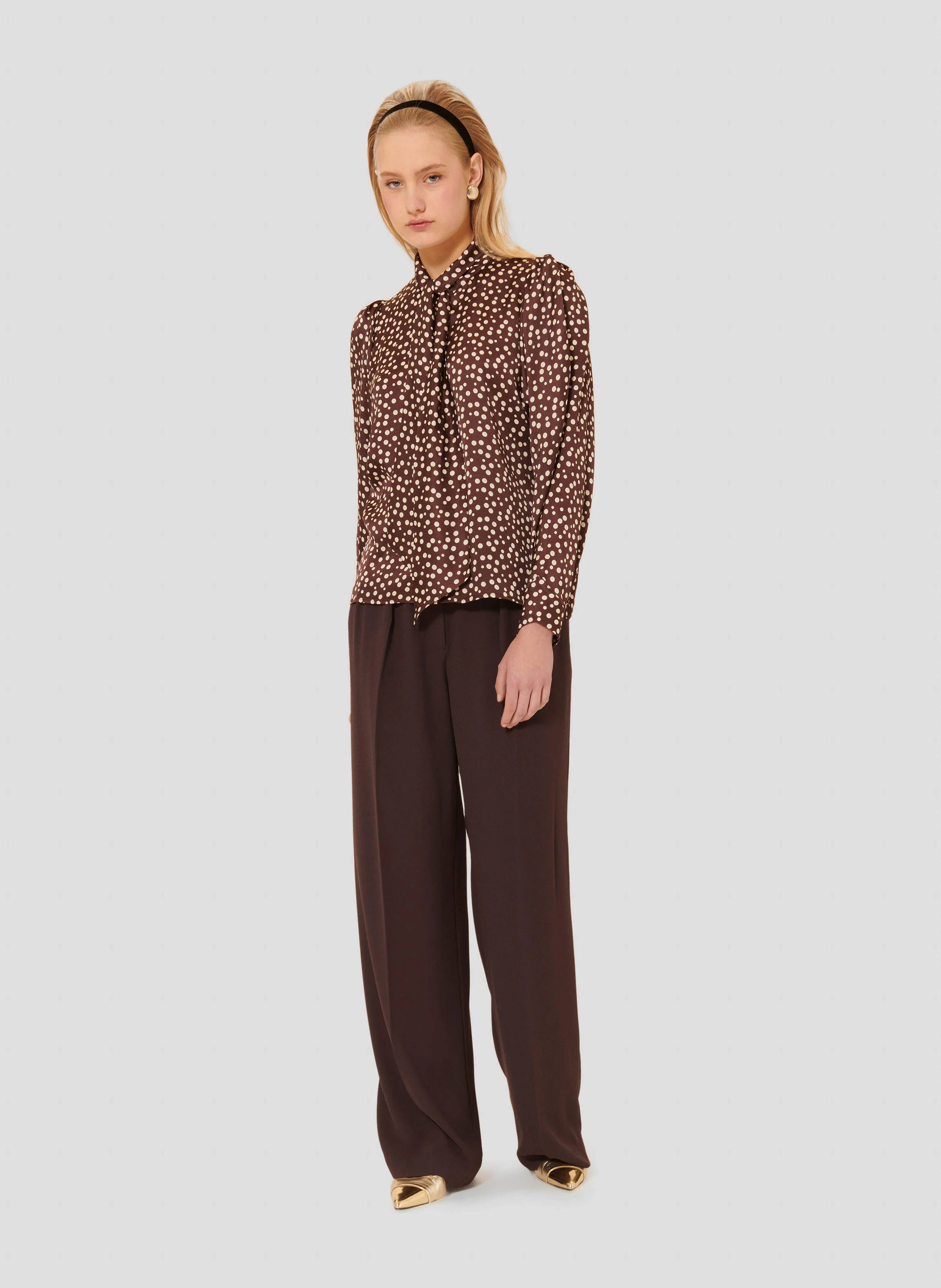 CANDY - Chemise droite imprimée | Marron