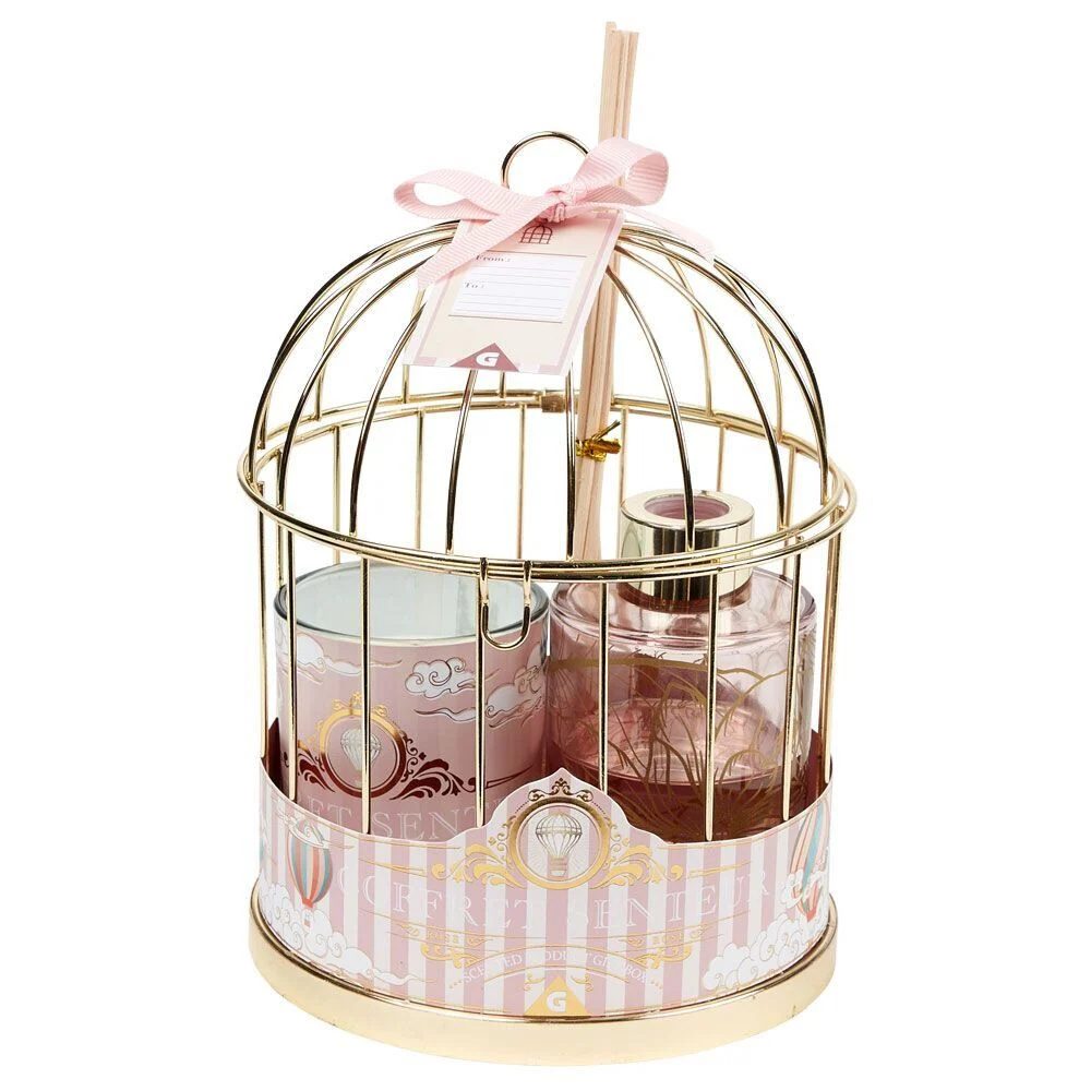 Coffret cage senteur rose
