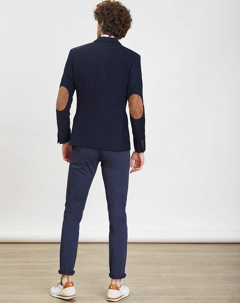 Veste marine coudière camel 