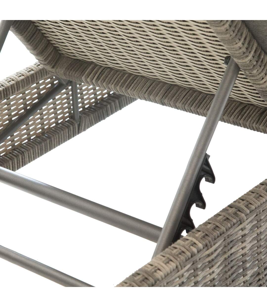 Transat en résine tressée design Malta - 5 Positions - Marron naturae
