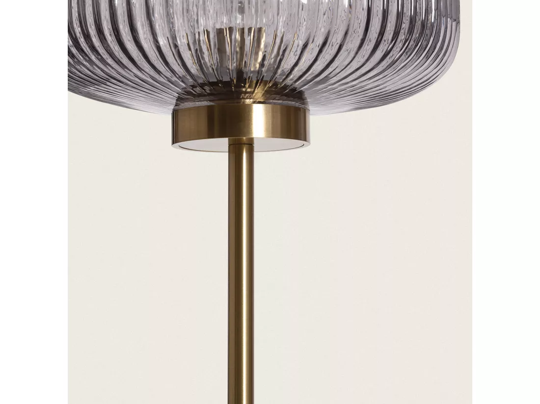 Lampadaire Métal et Verre Windsor Doré