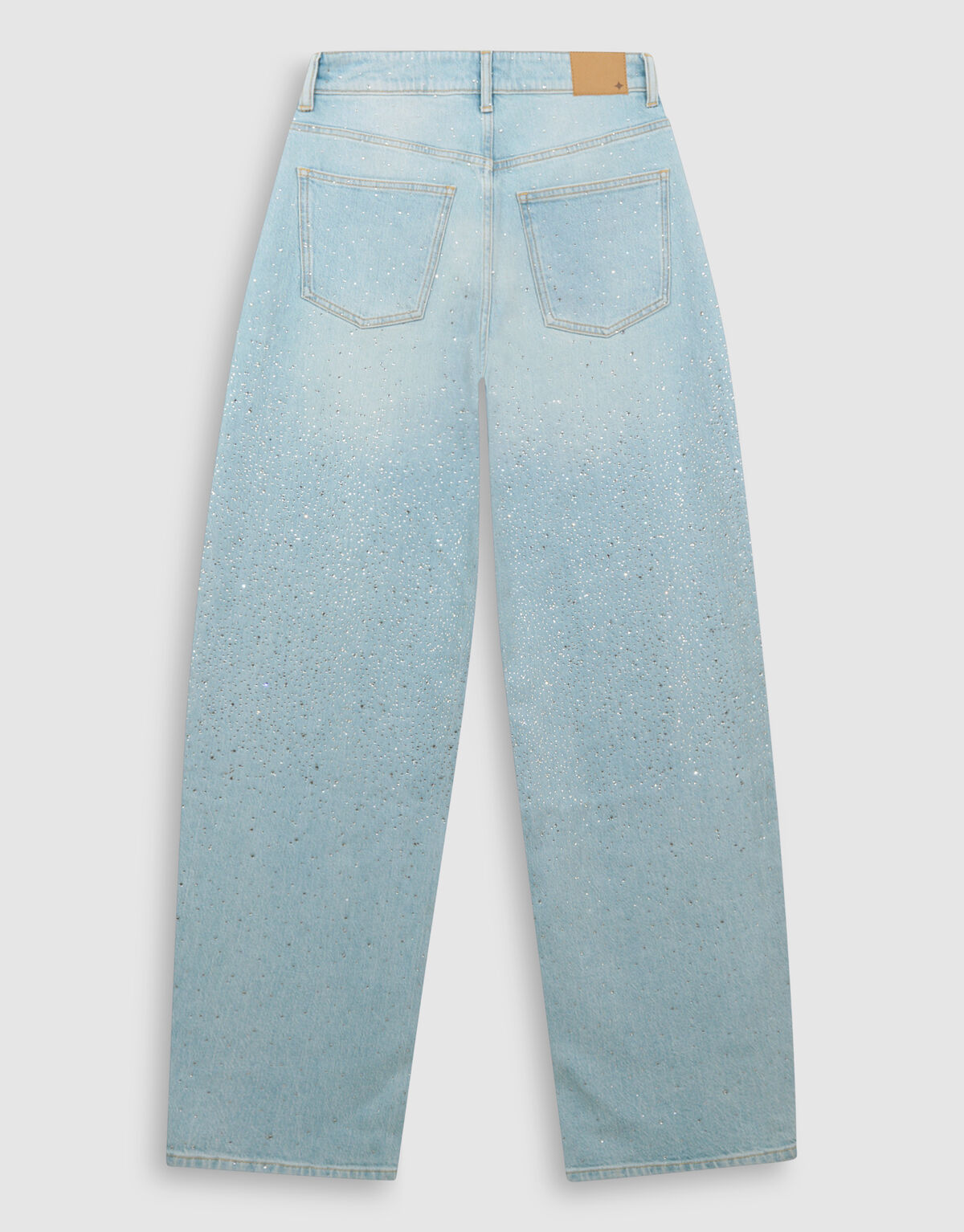 Strass Waterfall Barrel Fit Jeans Bleached