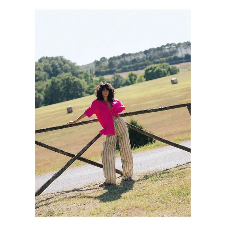 Soleil Soleil Chemise Darcy Broderies Lin | Rose fuschia