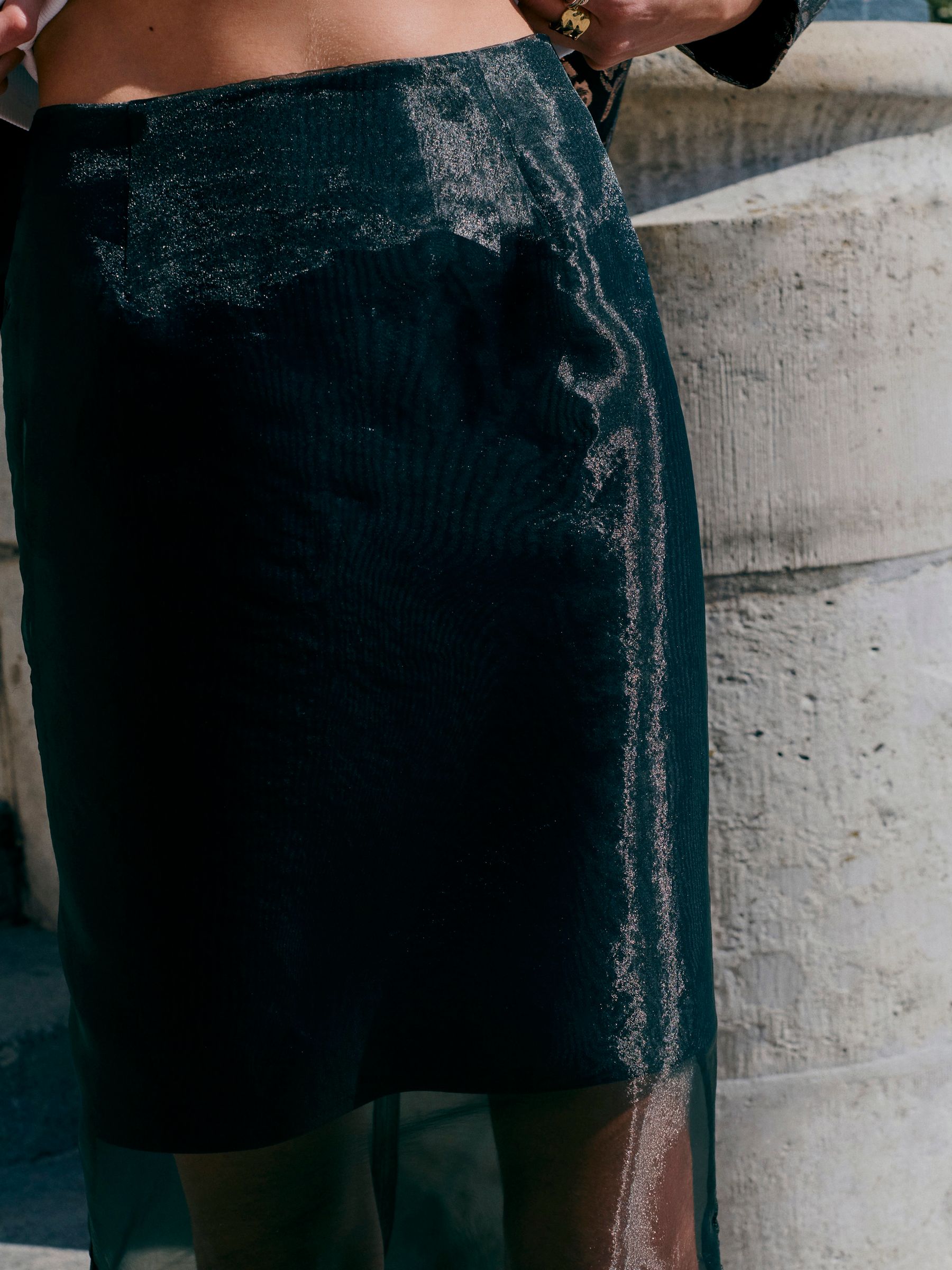 Zwart - Sheer Pencil Skirt