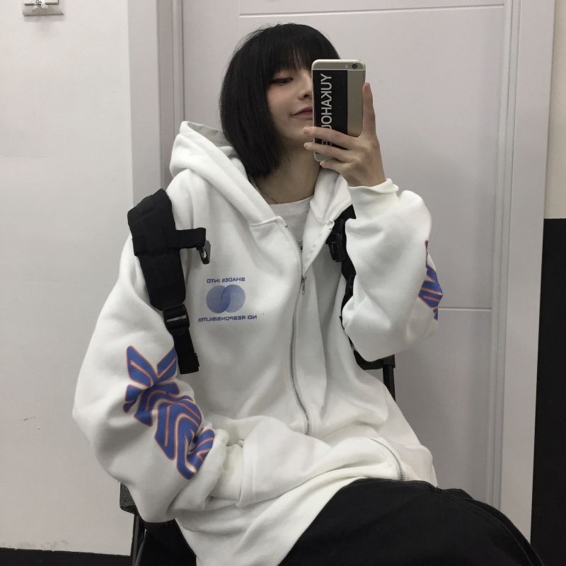 Koiyua - Hoodie met rits en tekstprint