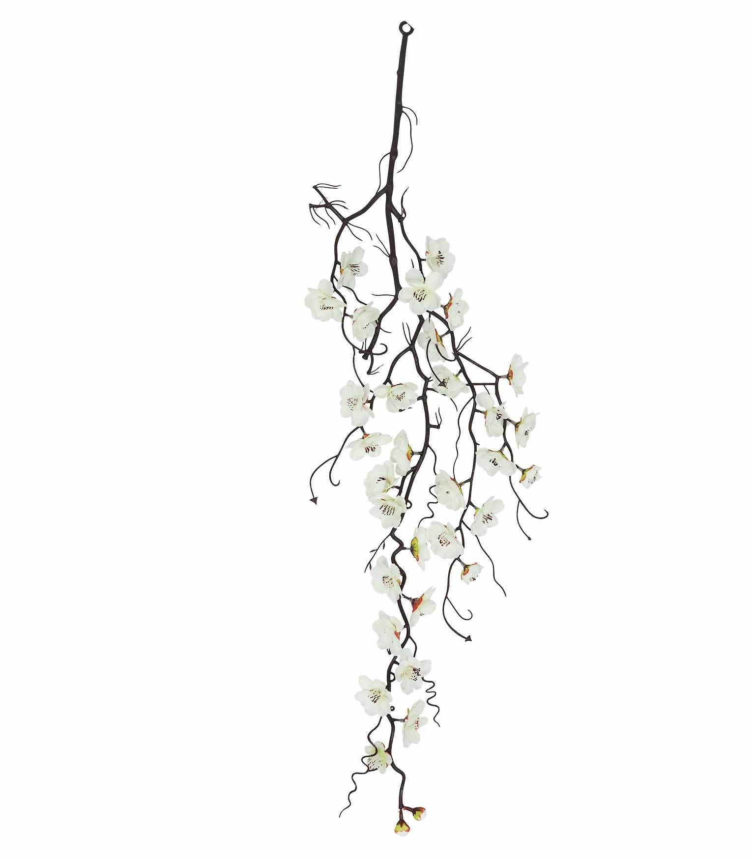 CHUTE CERISIER 35 FLEURS H.78CM BLANC