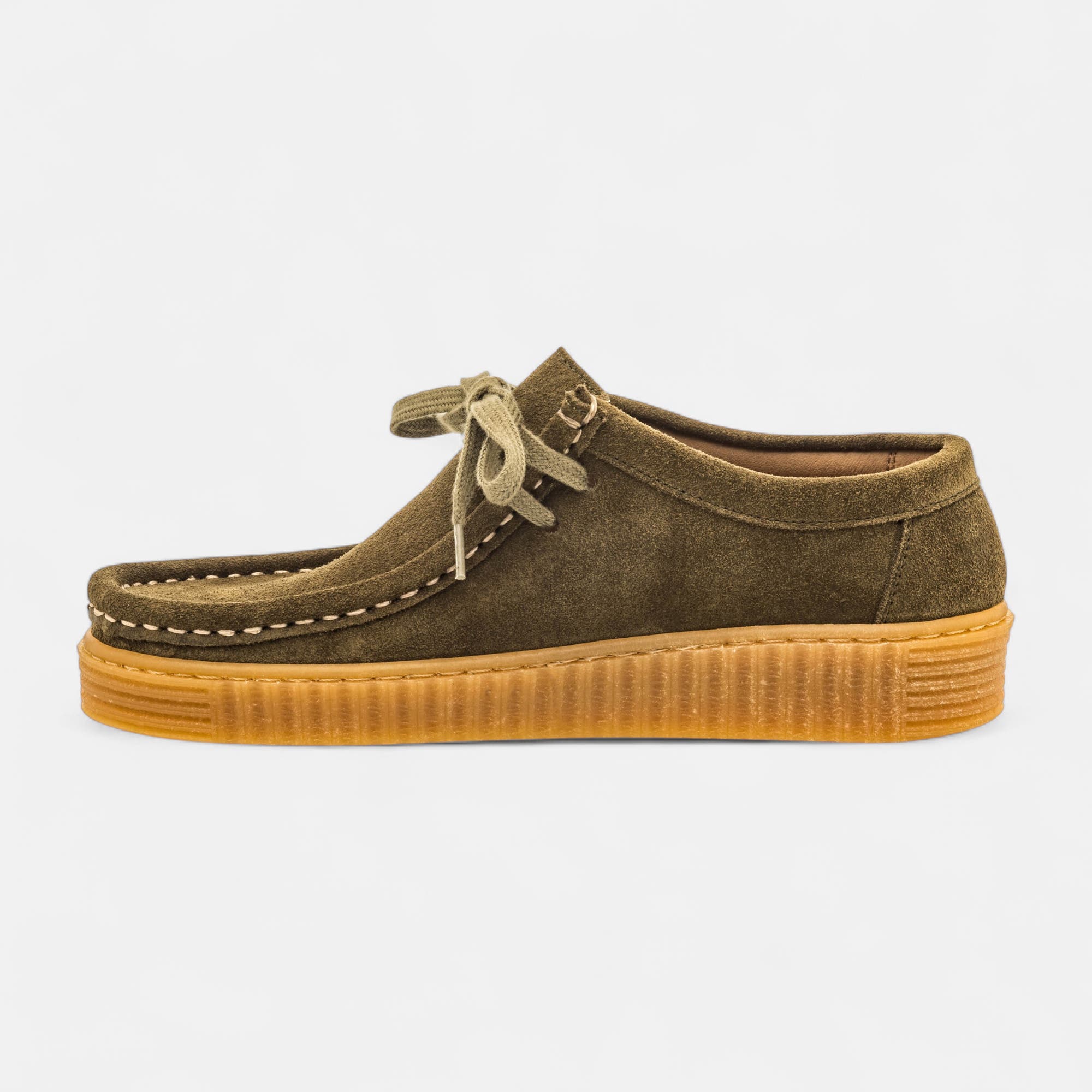 Derbies Femme en cuir kaki