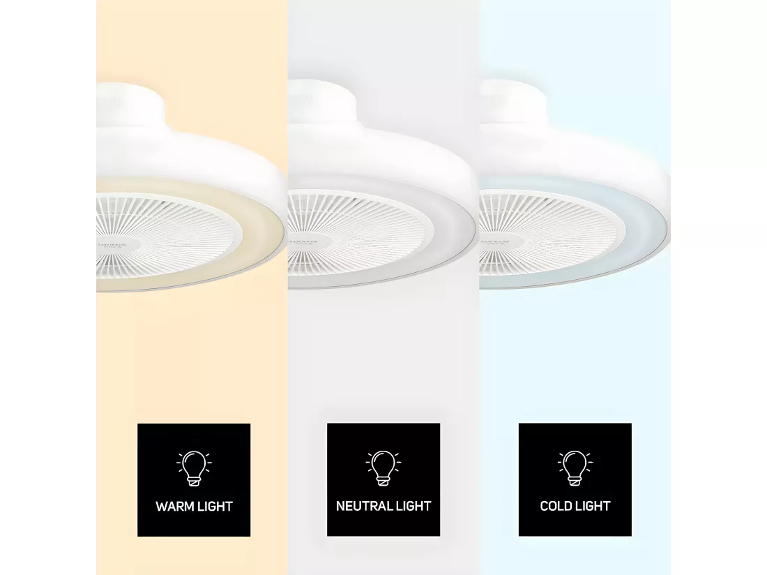 Taurus Alpatec Ventilateur de plafond compact 49cm + lumière - fresko invisible