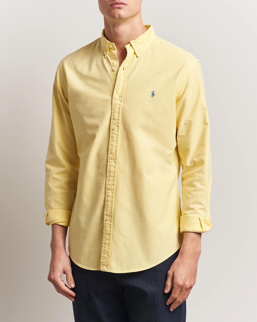 Polo Ralph Lauren Slim Fit Garment Dyed Oxford Shirt Wicket Yellow