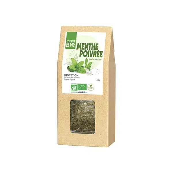 Folhas de infusão de hortelã-pimenta orgânica Esprit 40g