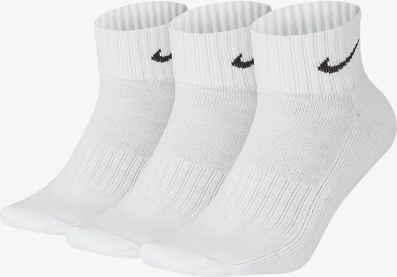 Nike Value Cotton Cushion Quarter Sportsokken Unisex wit/zwart