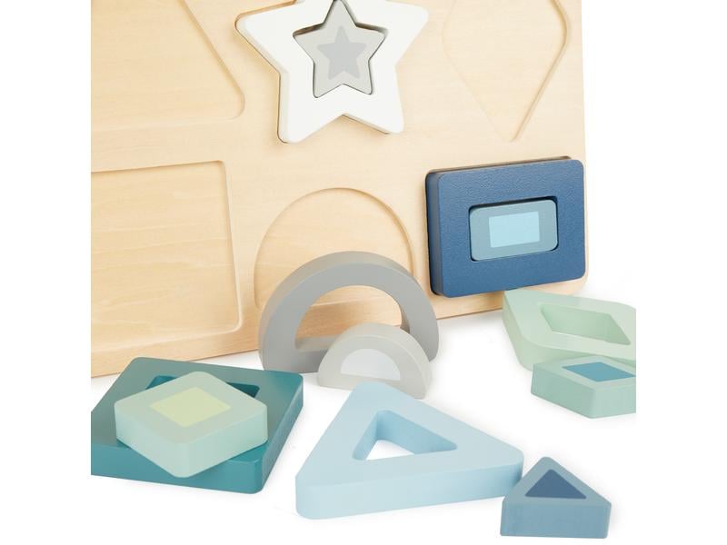 bieco Holzpuzzle Formen Geometrisches Baby Holzpuzzle