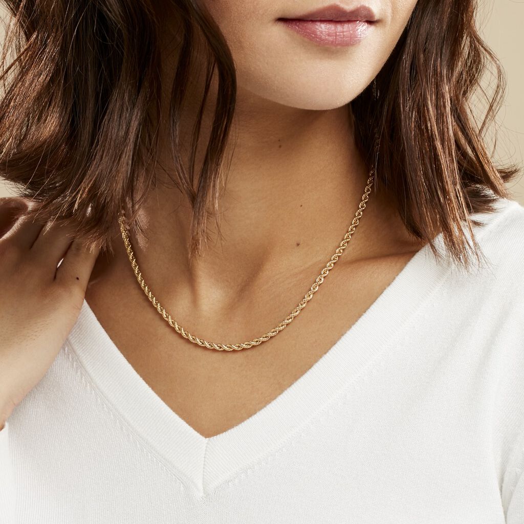 Collier Jerry Maille Corde Or Jaune