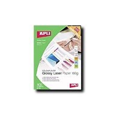 Apli Agipa - Papier photo brillant recto/verso - A4 - 160 g/m² - impression laser - 100 feuilles