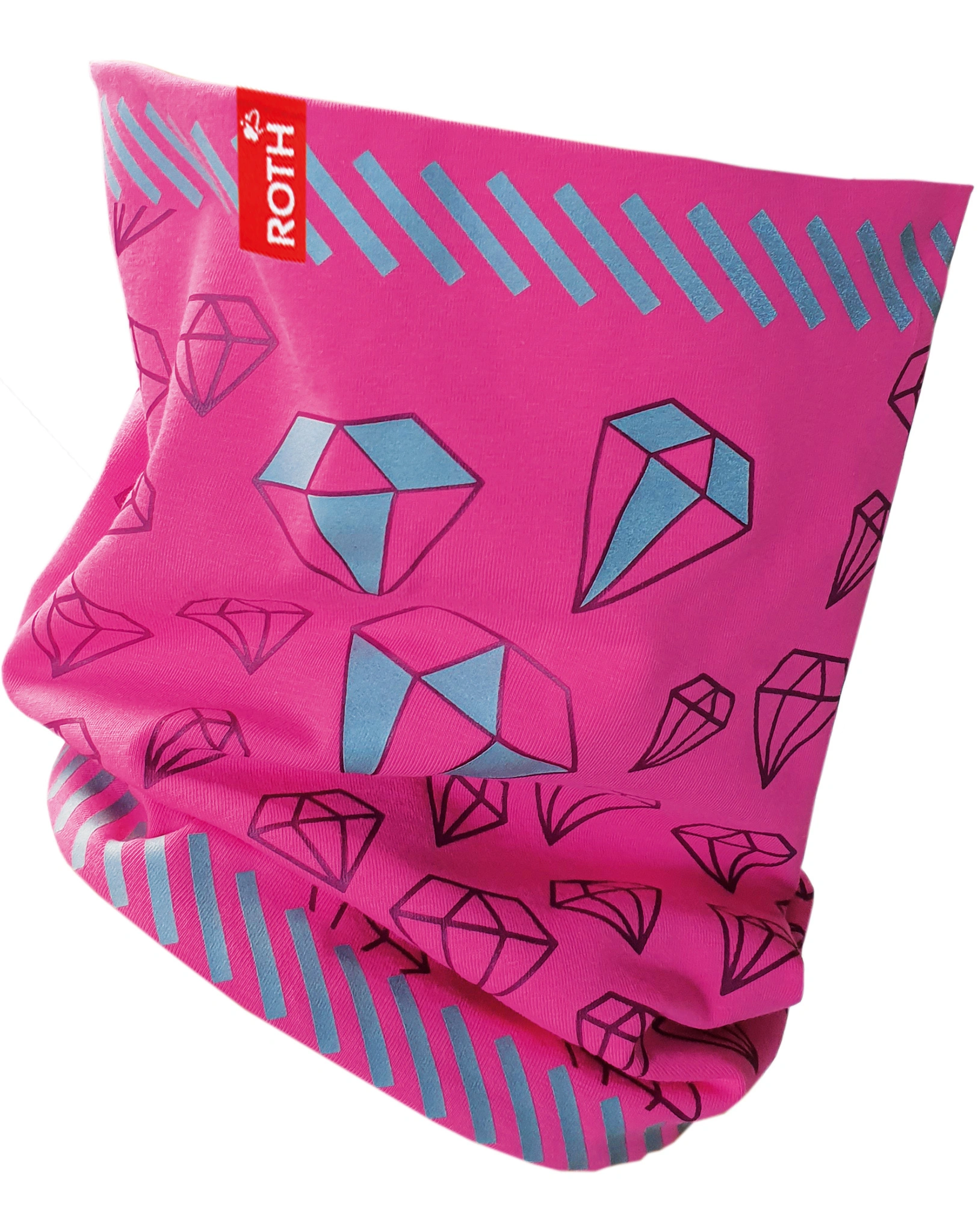 Schlauchschal DIAMANT mit Reflektoren in pink