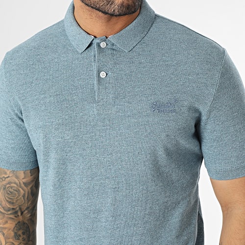 Polo Manches Courtes M1110343A Bleu Clair Chiné