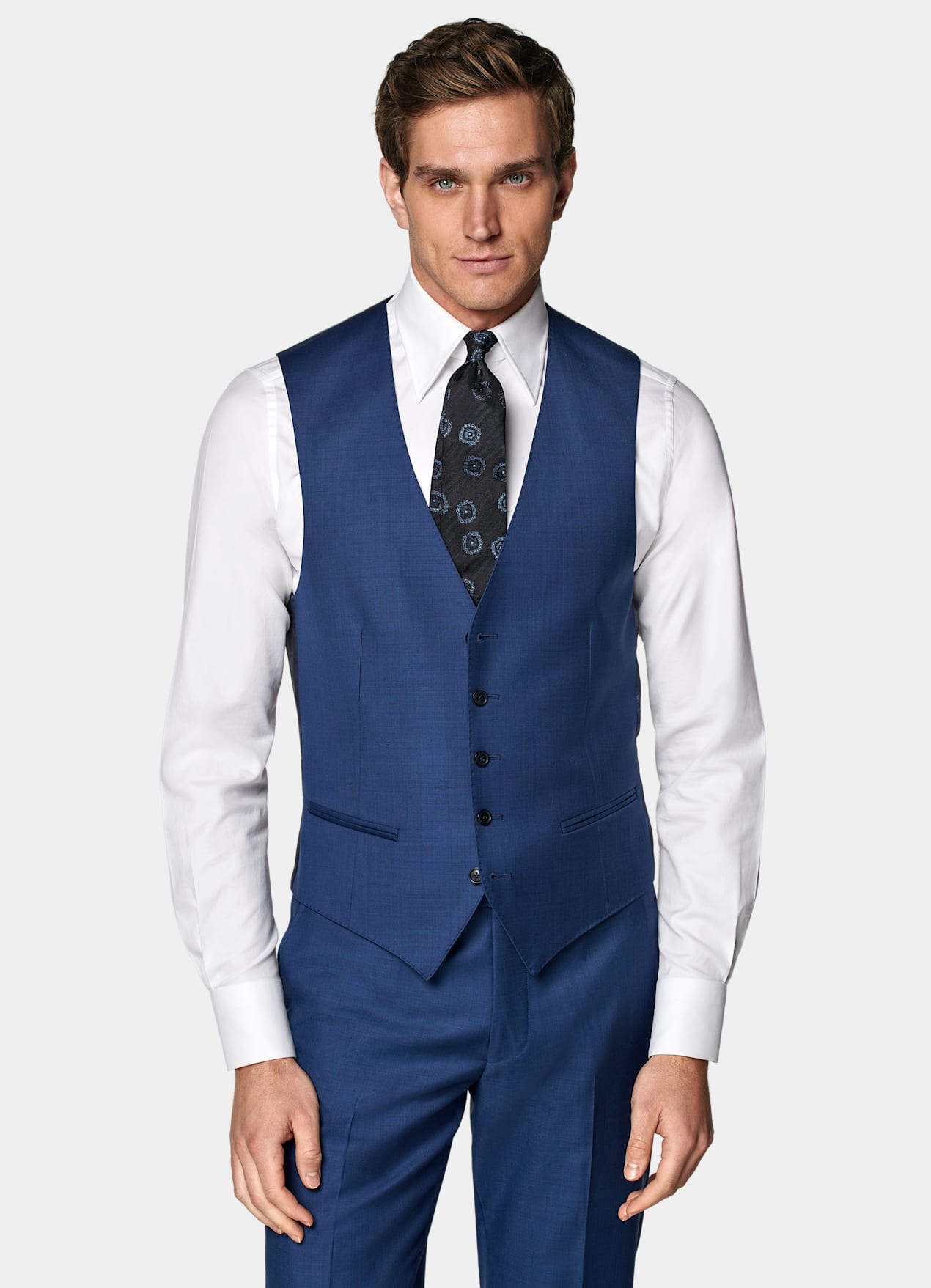 Gilet de costume bleu moyen