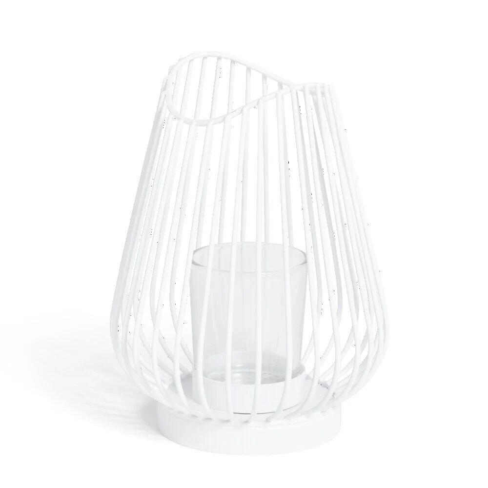 Bougeoir blanc Ø12xH17,5cm