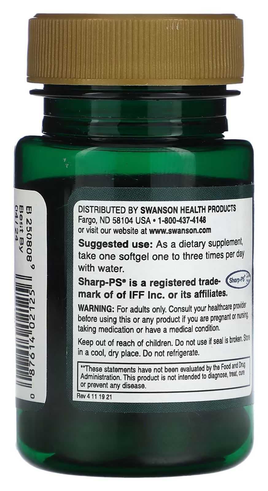 Swanson Fosfatidilserina 100 mg 30 cápsulas mistas