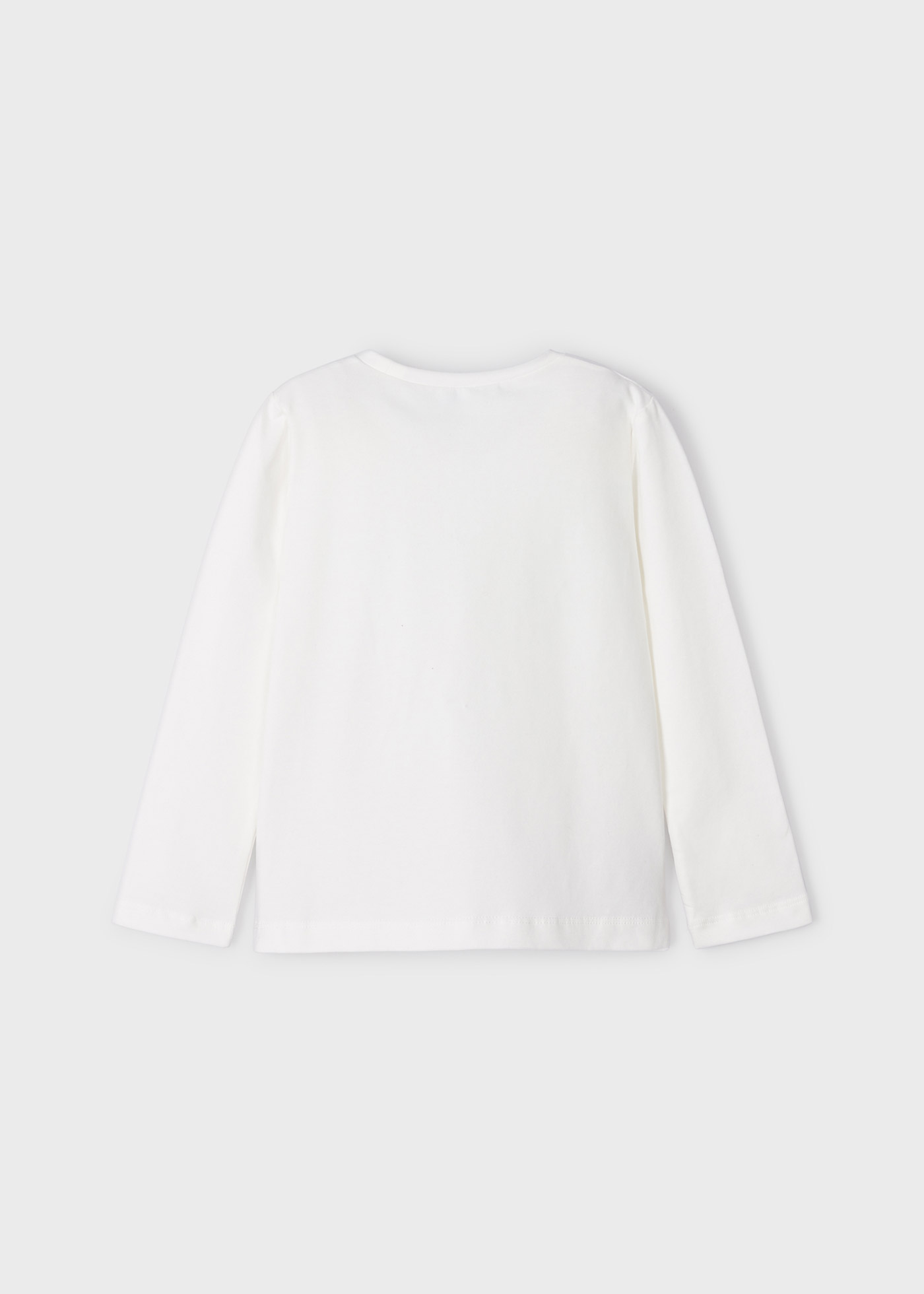 Camiseta de manga comprida para meninas, feita de algodão sustentável.