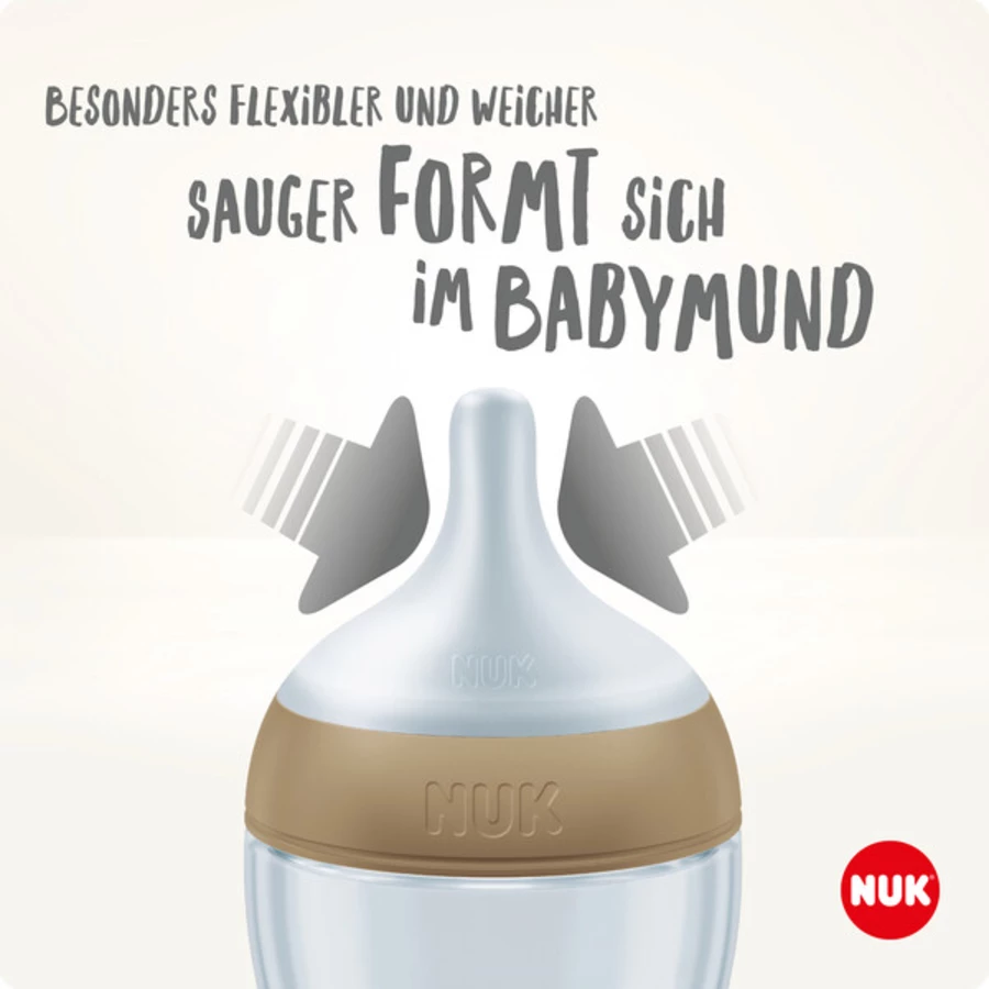 NUK Babyflasche Perfect Match  Winnie Puuh, mit Temperature Control 260ml ab 3 Monate in beige